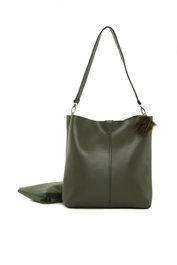 Zoozie Bags Bolso Bandolera Midi en Caqui con Detalles de Flecos